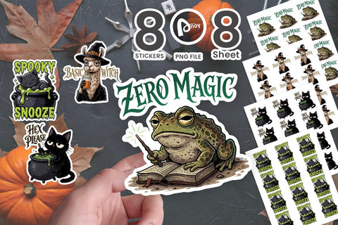 Sticker Reluctant Sarcastic Witchy Pets Sublimation artnoy 