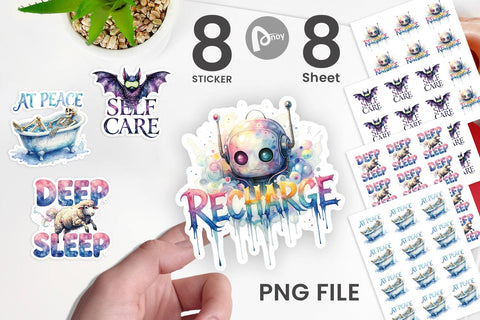 Sticker Rest Recharge Quotes Sublimation artnoy 