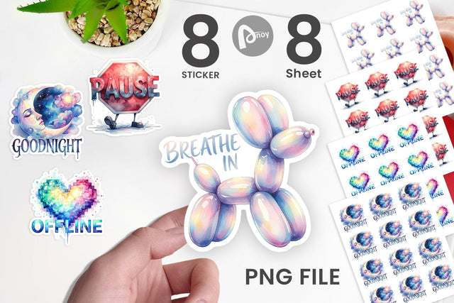 Sticker Rest Recharge Quotes Sublimation artnoy 