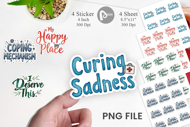 Sticker Retail Therapy Sarcasm Sublimation artnoy 