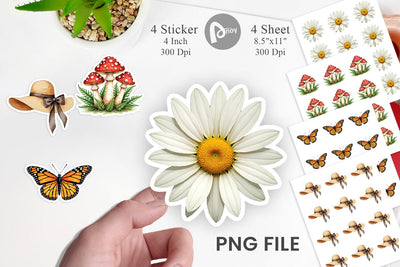 Sticker Retro 70s Summer Boho Watercolor Sublimation artnoy 