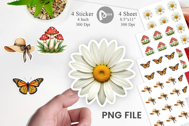 Sticker Retro 70s Summer Boho Watercolor Sublimation artnoy 