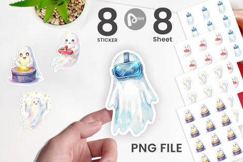 Sticker Retro Arcade Gamer Ghost Sublimation artnoy 