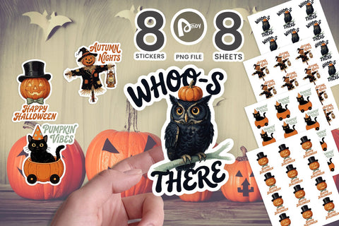 Sticker Retro Autumn Pumpkin Jamboree SVG artnoy 