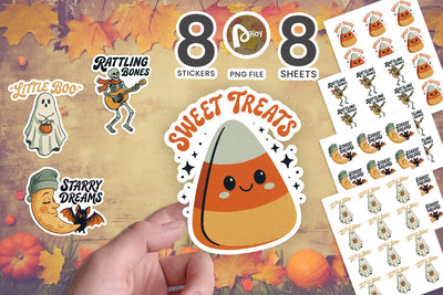 Sticker Retro Autumn Pumpkin Jamboree SVG artnoy 