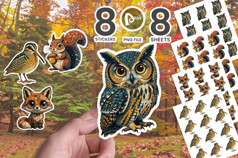 Sticker Retro Autumn Terrazzo Woodland SVG artnoy 