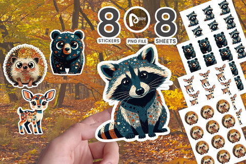 Sticker Retro Autumn Terrazzo Woodland SVG artnoy 