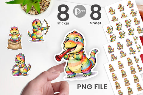 Sticker Retro Camp Games Dino Ink Line Sublimation artnoy 