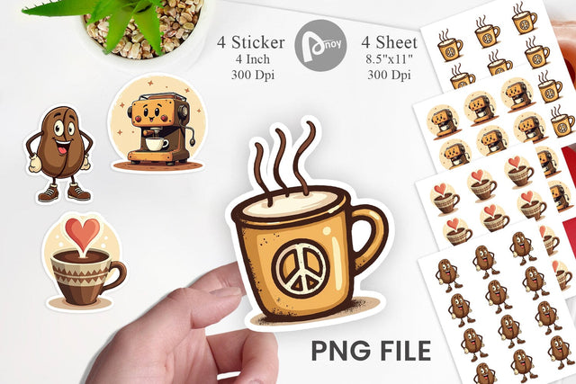 Sticker Retro Coffee Sublimation artnoy 