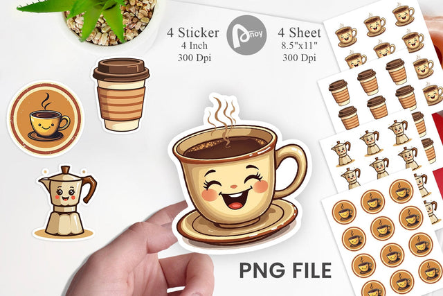Sticker Retro Coffee Sublimation artnoy 
