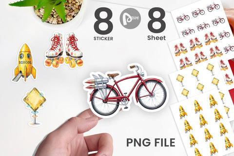 Sticker Retro Hover School Transport Sublimation artnoy 