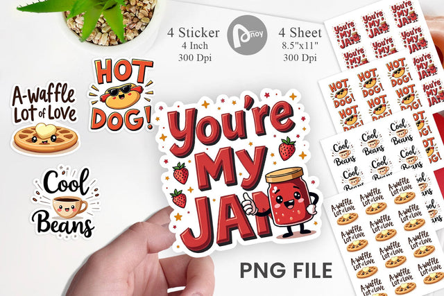 Sticker Retro Kawaii Diner Delights Cute Food Quote Sublimation artnoy 