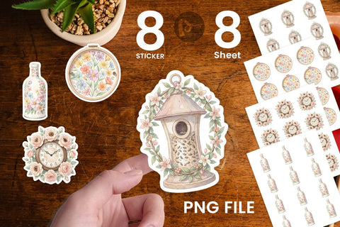 Sticker Retro Nature Discovery Watercolor Sublimation artnoy 