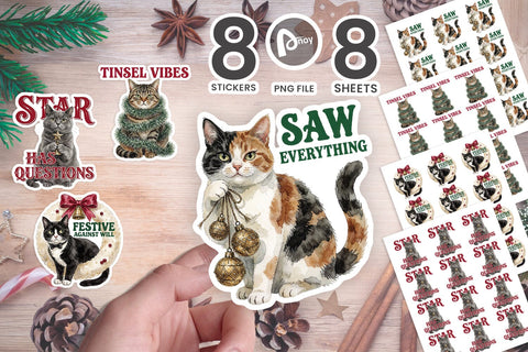 Sticker Retro Ornament Mischief Kitties SVG artnoy 