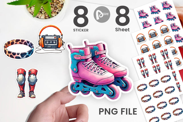 Sticker Retro Roller Vibes Sublimation artnoy 