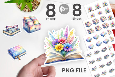 Sticker Retro Teacher Books Sublimation artnoy 
