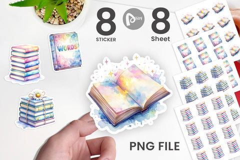 Sticker Retro Teacher Books Sublimation artnoy 