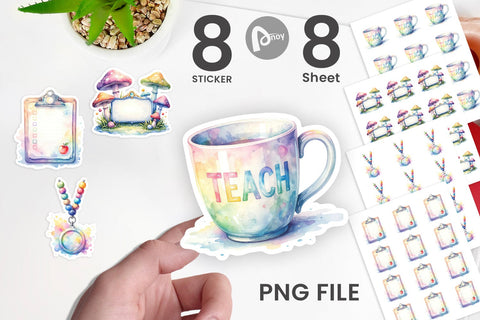 Sticker Retro Teacher Design Sublimation artnoy 