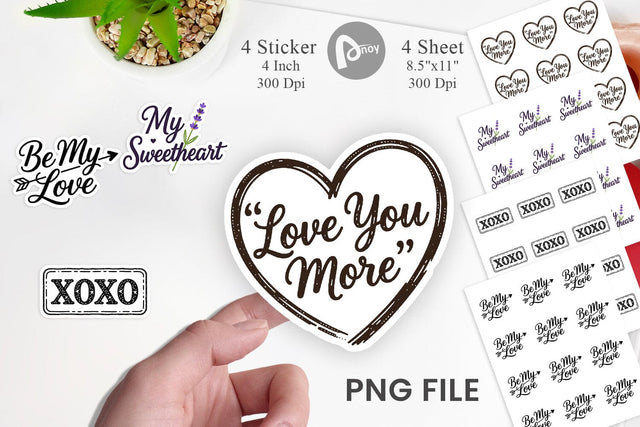 Sticker Rustic Farmhouse Valentine Quotes Sublimation artnoy 