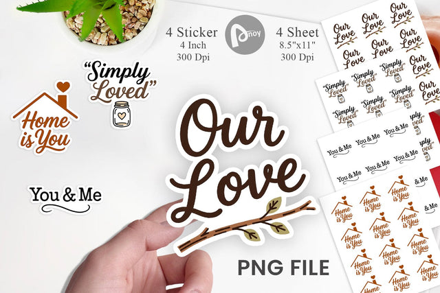 Sticker Rustic Farmhouse Valentine Quotes Sublimation artnoy 