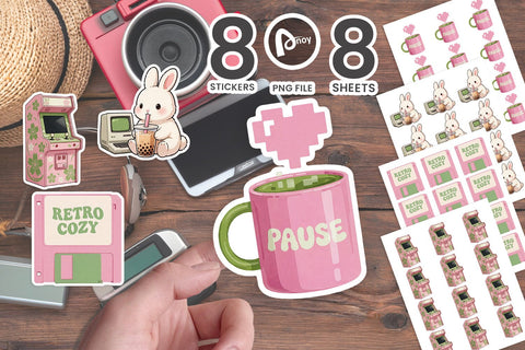 Sticker Sakura Synth Lounge Japanese Retro SVG artnoy 
