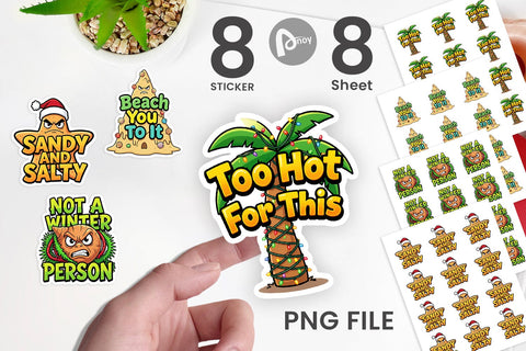 Sticker Salty Tropical Christmas Sarcastic Quotes Sublimation artnoy 