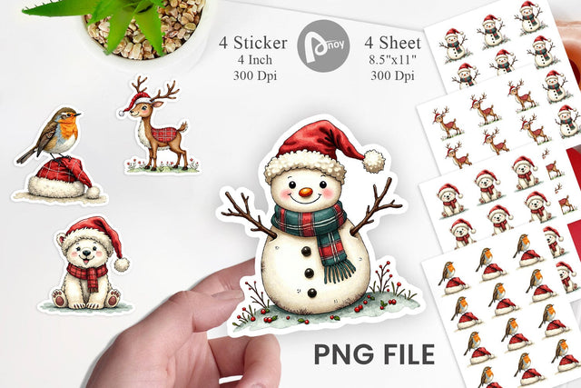 Sticker Santa Hat Whimsy Sublimation artnoy 