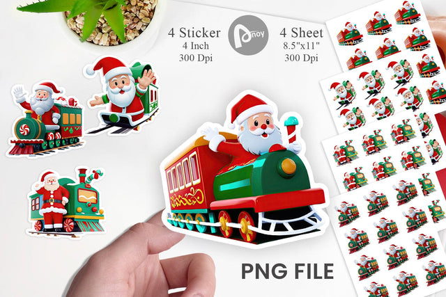 Sticker Santa Train Sublimation artnoy 