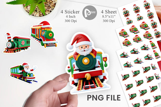Sticker Santa Train Sublimation artnoy 