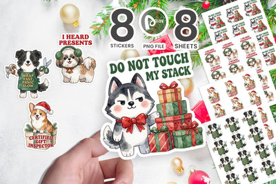 Sticker Santa Workshop Dog Helpers SVG artnoy 