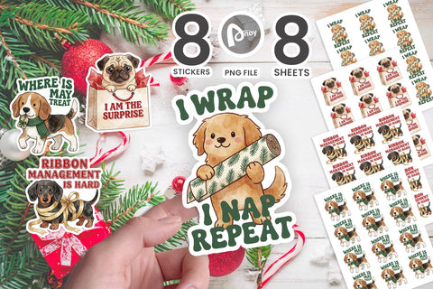 Sticker Santa Workshop Dog Helpers SVG artnoy 