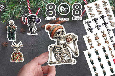 Sticker Sarcastic 70s Skeleton Gothmas Sublimation artnoy 