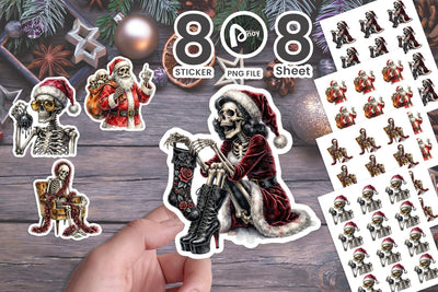 Sticker Sarcastic 70s Skeleton Gothmas Sublimation artnoy 