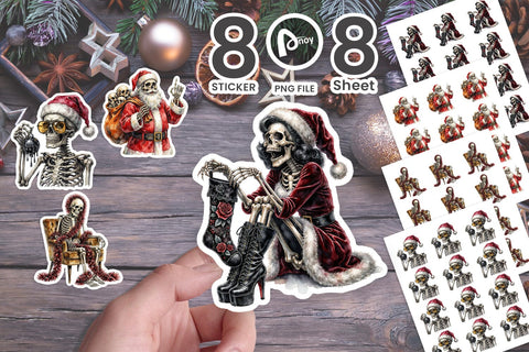 Sticker Sarcastic 70s Skeleton Gothmas Sublimation artnoy 