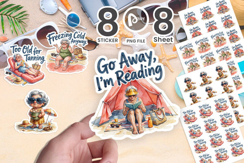 Sticker Sarcastic Annoyed Beachside Granny Sublimation artnoy 