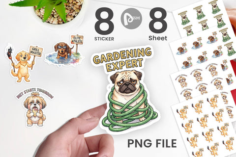 Sticker Sarcastic Anti Summer Dog Watercolor Sublimation artnoy 