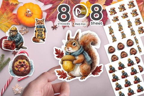 Sticker Sarcastic Autumn Woodland Critters Sublimation artnoy 