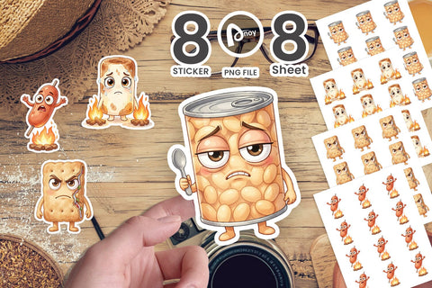Sticker Sarcastic Camp Food Watercolor SVG artnoy 