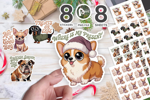 Sticker Sarcastic Canine Christmas Quotes SVG artnoy 