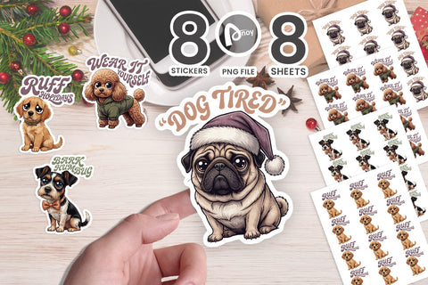 Sticker Sarcastic Canine Christmas Quotes SVG artnoy 