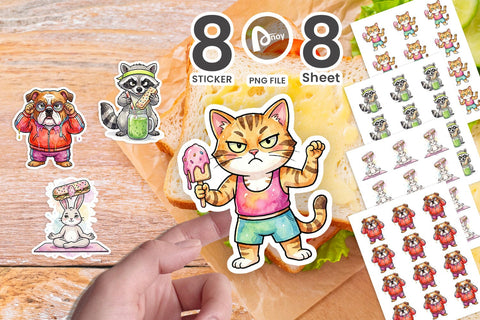 Sticker Sarcastic Diet Logic Sweet Watercolor Sublimation artnoy 