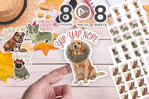 Sticker Sarcastic Festive Canine Dog Quotes SVG artnoy 