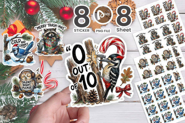 Sticker Sarcastic Judgmental Winter Birds Quotes Sublimation artnoy 