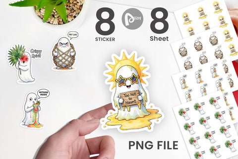 Sticker Sarcastic Melting Ghost Watercolor Sublimation artnoy 