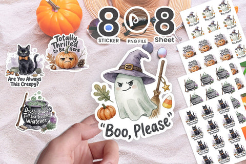 Sticker Sarcastic Pastel Halloween Character Quotes SVG artnoy 