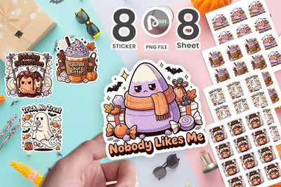 Sticker Sarcastic Pastel Halloween Treat Sublimation artnoy 