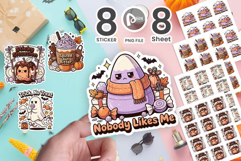 Sticker Sarcastic Pastel Halloween Treat Sublimation artnoy 