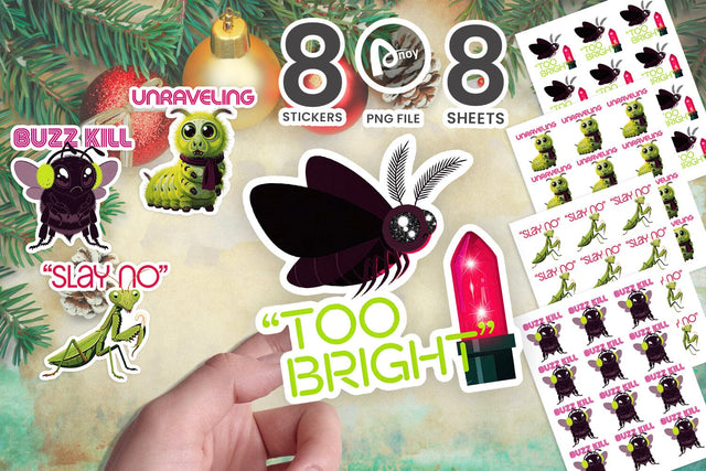 Sticker Sarcastic Retro Christmas Tiny Bugs SVG artnoy 