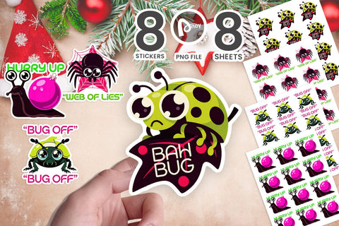 Sticker Sarcastic Retro Christmas Tiny Bugs SVG artnoy 