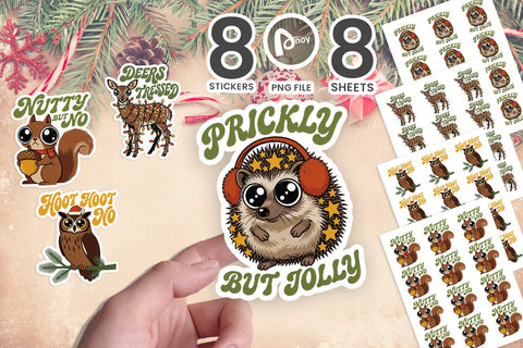 Sticker Sarcastic Retro Woodland Christmas SVG artnoy 